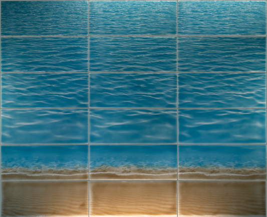 Beach Themed Bathroom Tile Mural Surf and Sand
