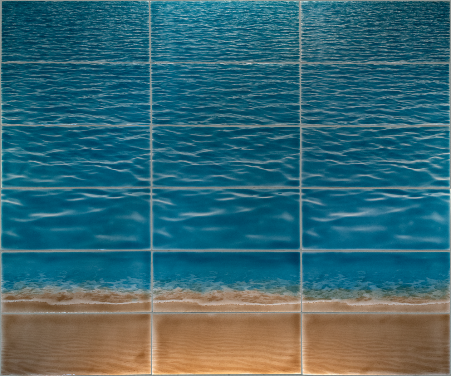 Beach Themed Bathroom Tile Mural Surf and Sand