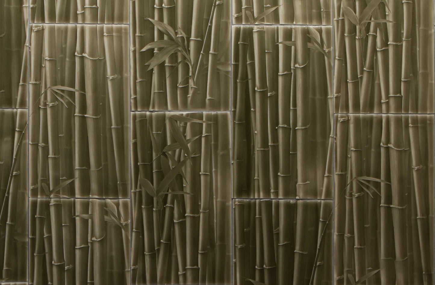 Bamboo forest tile design showcasing biophilic patterns for luxury bathroom aesthetics.