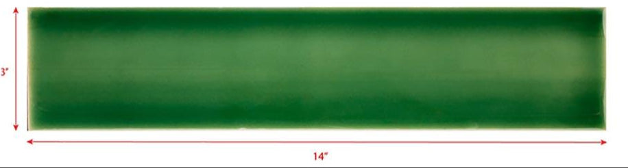 3 x 14 grass green subway tile