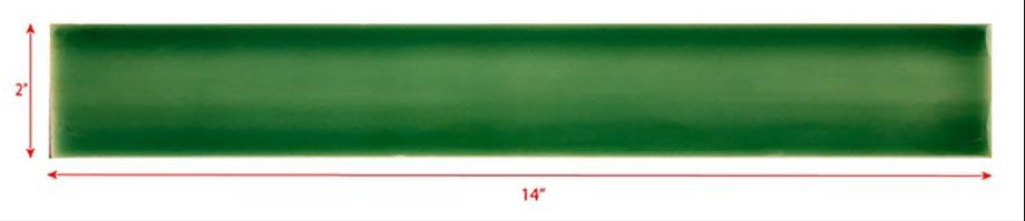 2 x 14 grass green subway tile