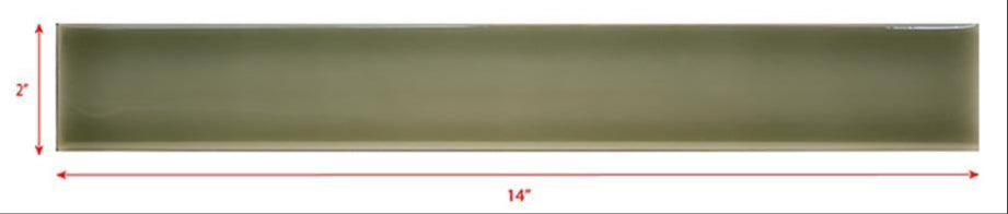 2 x 14 sage green subway tile