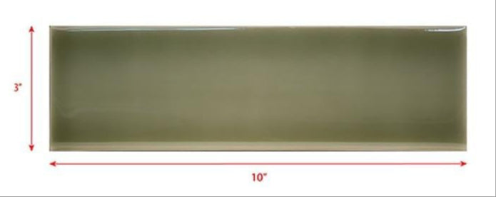 3 x 10 sage green subway tile