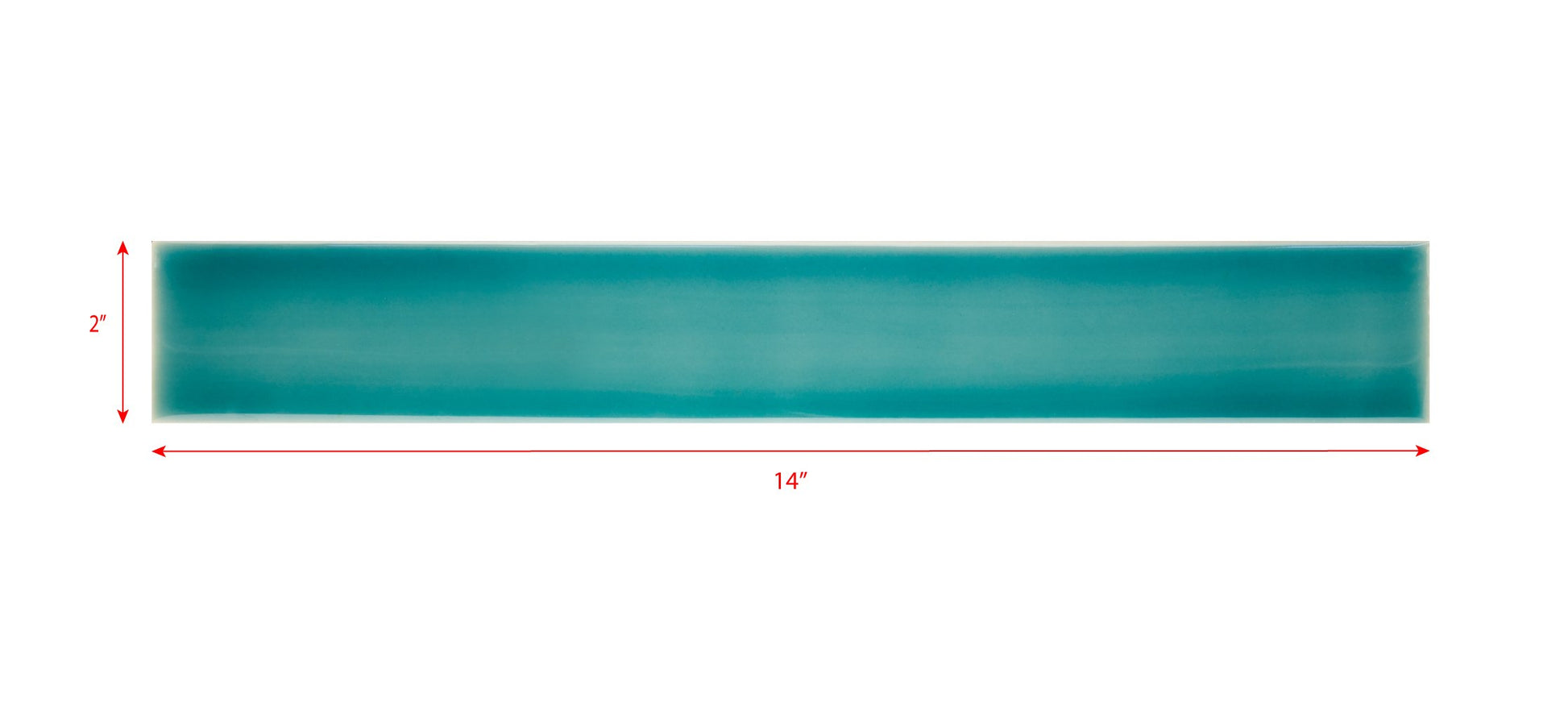 Beach-themed turquoise tile backsplash, 14 inches wide by 2 inches high, ideal for enhancing bathroom decor with a coastal aesthetic.