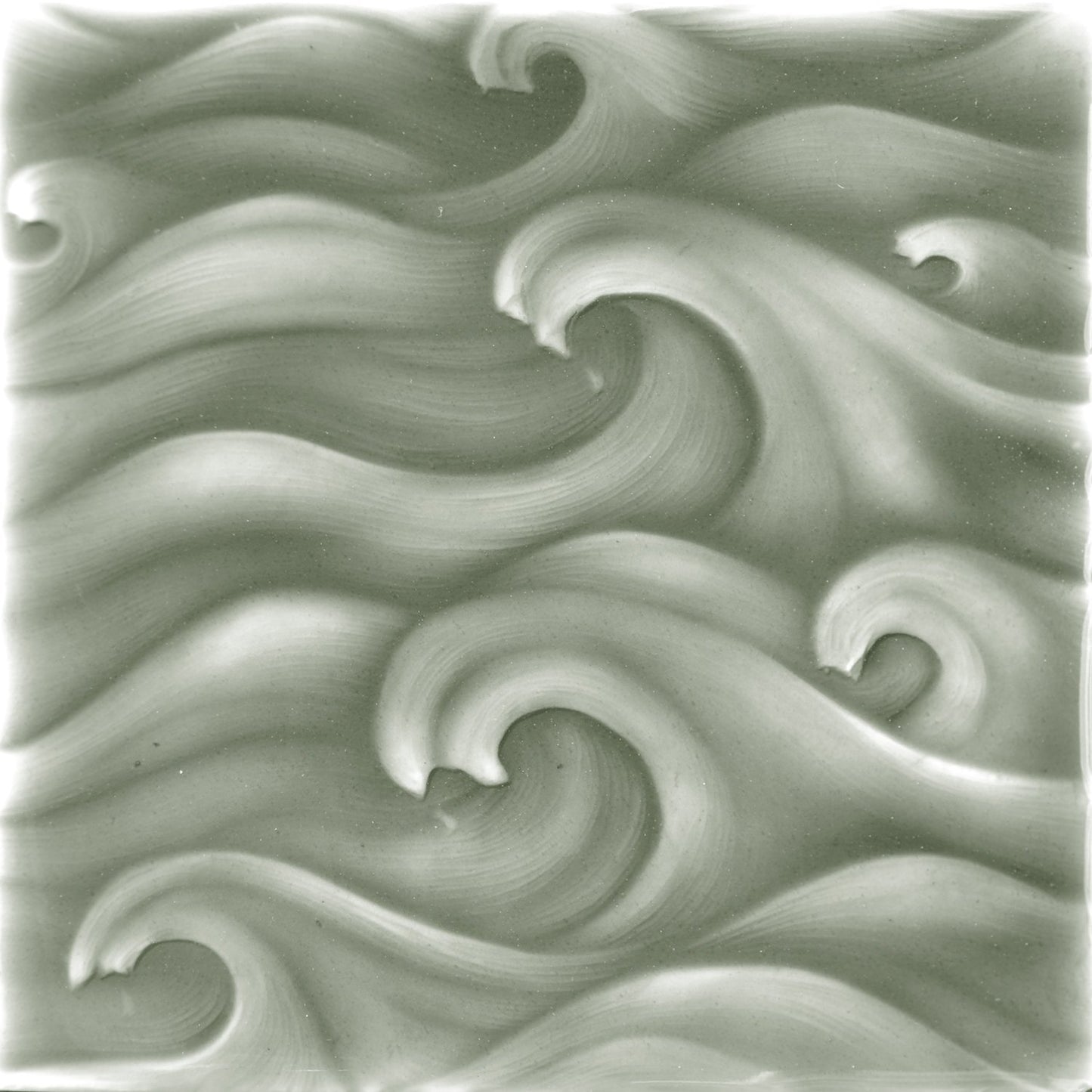 Japanese wave-inspired tile design showcasing flowing waves in a muted color palette, ideal for enhancing bathroom decor.