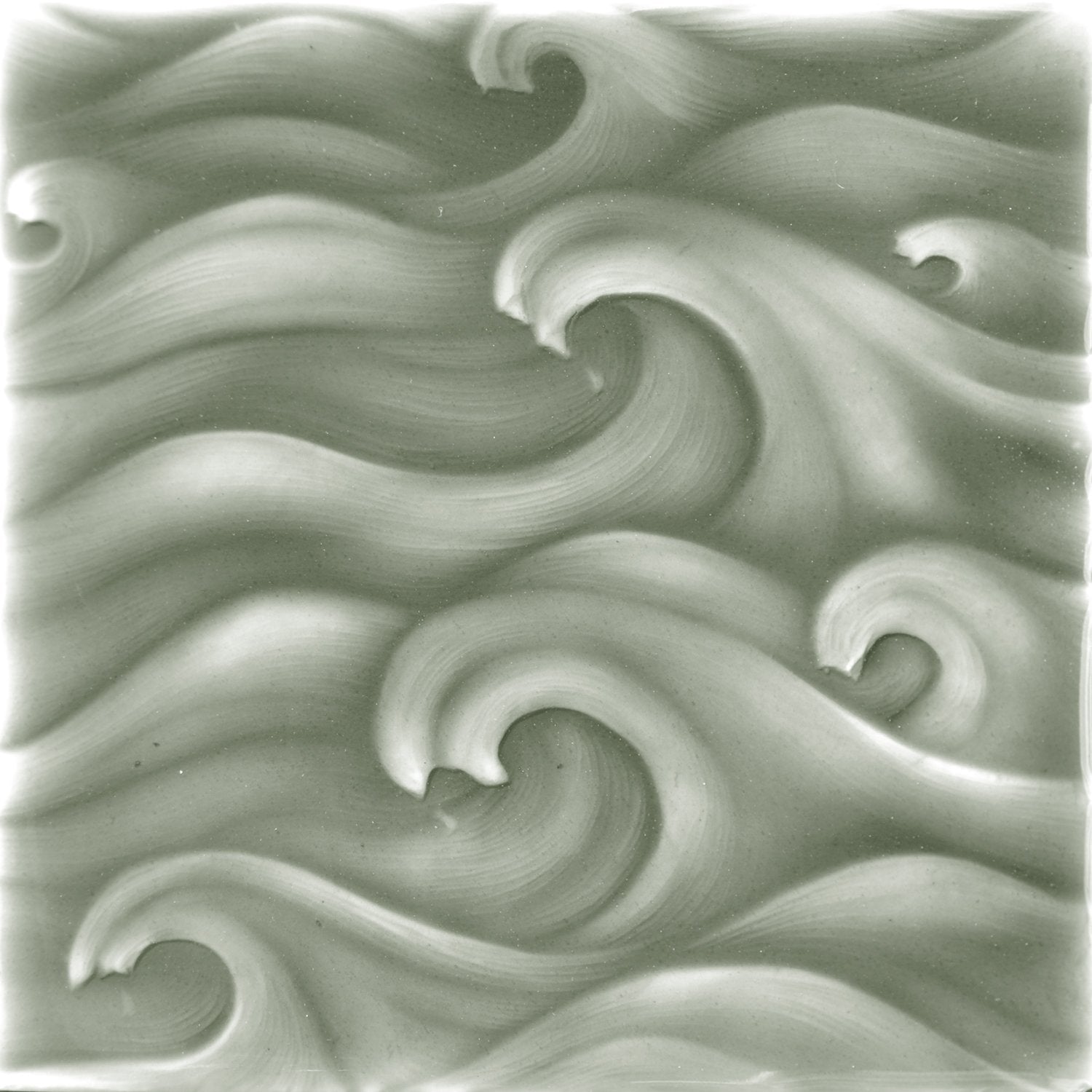 Japanese wave-inspired tile design showcasing flowing waves in a muted color palette, ideal for enhancing bathroom decor.