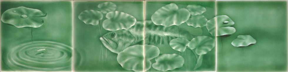 Lily Pond Tile with Fish